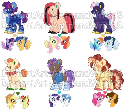 Size: 1330x1175 | Tagged: safe, artist:artinandwritin8, derpibooru import, applejack, big macintosh, cheese sandwich, fancypants, flash sentry, flim, fluttershy, pinkie pie, rainbow dash, rarity, soarin', twilight sparkle, twilight sparkle (alicorn), oc, alicorn, earth pony, pegasus, pony, unicorn, alicorn oc, base used, cheesepie, chest fluff, choker, clothes, colored hooves, ear piercing, earring, earth pony oc, female, flashlight, flimjack, fluttermac, freckles, glasses, heart, horn, image, jewelry, looking at each other, looking at someone, male, mare, neckerchief, obtrusive watermark, offspring, parent:applejack, parent:big macintosh, parent:cheese sandwich, parent:fancypants, parent:flash sentry, parent:flim, parent:fluttershy, parent:pinkie pie, parent:rainbow dash, parent:rarity, parent:soarin', parent:twilight sparkle, parents:cheesepie, parents:flashlight, parents:flimjack, parents:fluttermac, parents:raripants, parents:soarindash, pegasus oc, piercing, png, raripants, shipping, simple background, smiling, smiling at each other, soarindash, socks, stallion, straight, striped socks, studded choker, tongue out, transparent background, unicorn oc, vest, watermark, whistle, whistle necklace, wings