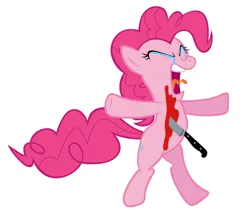 Size: 2570x2160 | Tagged: grimdark, anonymous artist, artist:tardifice, derpibooru import, edit, vector edit, pinkie pie, earth pony, pony, it's about time, abuse, abuse edit, blood, crying, eyes closed, female, hooves in air, image, knife, mare, open mouth, outstretched arms, pinkiebuse, png, raised arms, screaming, simple background, solo, tears of pain, vector, white background