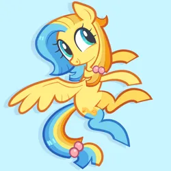 Size: 5000x5000 | Tagged: safe, derpibooru import, oc, bird, duck, pegasus, pony, blue background, blue eyes, cutie mark, flying, image, multicolored hair, multicolored mane, multicolored tail, pegasus oc, pigtails, png, show accurate, simple background, solo, spread wings, tail, wings