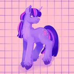 Size: 1413x1413 | Tagged: safe, artist:hederacea, derpibooru import, twilight sparkle, unicorn, digital, digital art, digital painting, g4, image, painting, pink background, png, simple background, unicorn twilight