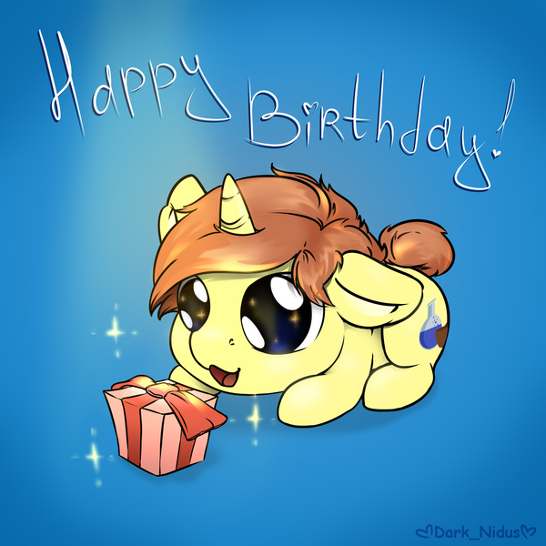 Size: 4000x4000 | Tagged: safe, artist:darknidus, derpibooru import, oc, oc:sugar pie, pony, unicorn, birthday gift, birthday gift art, cute, gift art, image, jpeg, smol, solo