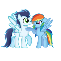 Size: 894x894 | Tagged: safe, artist:181xblueblastx181, derpibooru import, rainbow dash, soarin', pegasus, pony, female, image, male, mare, png, shipping, simple background, soarindash, stallion, straight, transparent background, vector