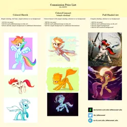 Size: 6000x6000 | Tagged: safe, artist:o0o-bittersweet-o0o, derpibooru import, derpy hooves, fleetfoot, fluttershy, rainbow dash, spitfire, oc, oc:bittersweet, oc:blackjack, bat pony, earth pony, pegasus, pony, unicorn, fallout equestria, fallout equestria: project horizons, absurd resolution, advertisement, alcohol, apple, bat ponified, blushing, chest fluff, colored, commission, commission info, complex background, fanfic art, flat colors, floppy ears, flutterbat, flying, food, gun, handgun, image, lineart, looking at you, looking back, night, open mouth, phantasma, pistol, png, price sheet, race swap, simple background, sketch, smiling, standing, text, wasteland, weapon, whiskey