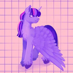 Size: 1413x1413 | Tagged: safe, artist:hederacea, derpibooru import, twilight sparkle, twilight sparkle (alicorn), alicorn, pony, digital art, digital painting, g4, image, pink background, png, simple background, solo