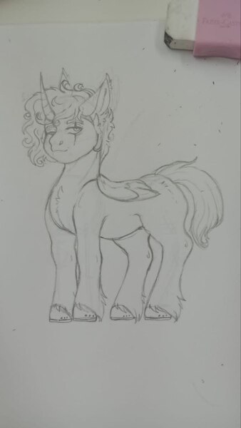 Size: 720x1280 | Tagged: safe, artist:louyalpha, derpibooru import, oc, oc:kionagdl, unofficial characters only, alicorn, pony, image, jpeg, solo, traditional art