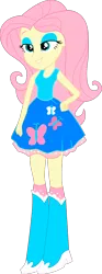 Size: 716x1920 | Tagged: safe, artist:smbros, derpibooru import, fluttershy, human, equestria girls, crossover, ice, ice flower, ice power up, image, lidded eyes, png, simple background, solo, super mario bros., transparent background