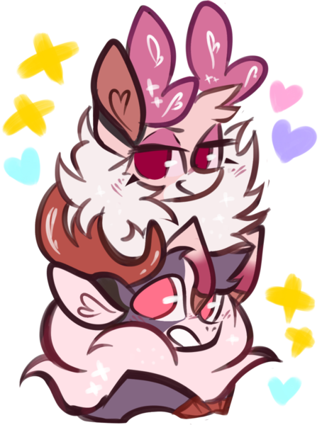 Size: 939x1241 | Tagged: safe, artist:toxiccoswynaut, derpibooru import, them's fightin' herds, community related, cupid (tfh), duo, image, male and female, png, simple background, transparent background, vixen (tfh)