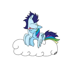 Size: 894x894 | Tagged: safe, artist:inkmage07, derpibooru import, rainbow dash, soarin', pegasus, pony, cloud, eyes closed, female, hug, image, lying down, male, mare, png, shipping, simple background, snuggling, soarindash, stallion, straight, transparent background, vector, winghug, wings