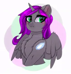 Size: 762x793 | Tagged: safe, artist:taiweiart, derpibooru import, oc, unofficial characters only, alicorn, pony, alicorn oc, bust, commission, female, horn, image, jpeg, solo, wings