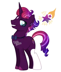Size: 2000x2362 | Tagged: safe, artist:dixieadopts, derpibooru import, oc, oc:star child, pony, unicorn, base used, bowtie, image, magical lesbian spawn, male, offspring, parent:rarity, parent:tempest shadow, parents:tempity, png, simple background, solo, stallion, transparent background