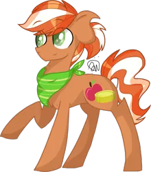 Size: 1233x1399 | Tagged: safe, artist:gallantserver, derpibooru import, oc, oc:applebit, earth pony, pony, image, male, offspring, parent:applejack, parent:flim, parents:flimjack, png, simple background, solo, stallion, transparent background