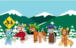 Size: 2200x1400 | Tagged: safe, artist:anonymare, derpibooru import, ponified, earth pony, pegasus, pony, unicorn, butters, butters stotch, crossover, eric cartman, image, kenny mccormick, kyle broflovski, leopold stotch, png, south park, stan marsh