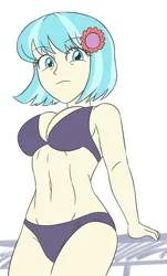 Size: 1681x2775 | Tagged: suggestive, artist:sumin6301, derpibooru import, coco pommel, human, equestria girls, bikini, breasts, busty coco pommel, clothes, equestria girls-ified, female, high res, image, jpeg, simple background, solo, solo female, swimsuit, white background