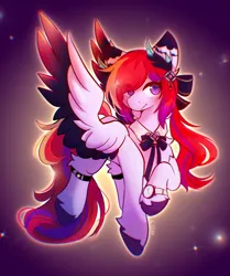 Size: 1712x2048 | Tagged: safe, artist:strawberryc208, derpibooru import, oc, unofficial characters only, pegasus, pony, colored wings, female, image, jpeg, looking at you, mare, pegasus oc, solo, spread wings, watch, wingding eyes, wings