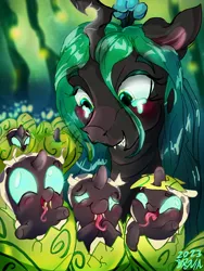 Size: 2400x3200 | Tagged: safe, artist:brovia6, derpibooru import, queen chrysalis, changeling, changeling queen, baby changeling, female, image, jpeg, mother's day