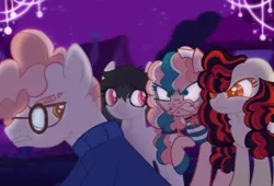 Size: 3015x2048 | Tagged: safe, derpibooru import, screencap, svengallop, oc, unofficial characters only, earth pony, pony, fighting is magic, angry, chest fluff, clothes, comic, dark, dark background, eyebrows, fake screencap, fake screenshot, fight, glasses, image, lights, night, oc comic, photo, png, ponyville, poofy mane, sad, sad pony, shading, sharp teeth, sparkles, story, sweater, teeth, yelling
