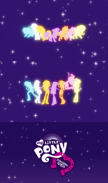 Size: 1200x2025 | Tagged: safe, derpibooru import, edit, edited screencap, editor:incredibubbleirishguy, screencap, applejack, fluttershy, pinkie pie, rainbow dash, rarity, sci-twi, spike, sunset shimmer, twilight sparkle, human, pony, equestria girls, equestria girls (movie), alternate, alternate mane seven, alternate scenario, comic, equestria girls 10th anniversary, humane five, humane seven, humane six, image, intro, logo, mane six, opening credits, png, screencap comic, silhouette