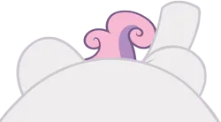 Size: 4096x2268 | Tagged: safe, artist:charleston-and-itchy, derpibooru import, edit, editor:oathcharm, sweetie belle, pony, unicorn, belly, female, female pov, filly, foal, image, lying down, lying down meme, meme, offscreen character, offscreen female, on back, perspective, pictures of bellies, png, pov, simple background, solo, transparent background