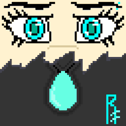 Size: 512x512 | Tagged: safe, artist:raw16, derpibooru import, oc, oc:ray muller, animated, blinking, collar, color change, gif, image, looking at you, magic, piercing, pixel art