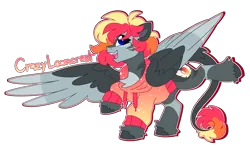 Size: 6950x4078 | Tagged: safe, artist:crazysketch101, derpibooru import, oc, oc:crazy looncrest, unofficial characters only, pegasus, pony, clothes, hoodie, image, leonine tail, png, simple background, solo, tail, transparent background