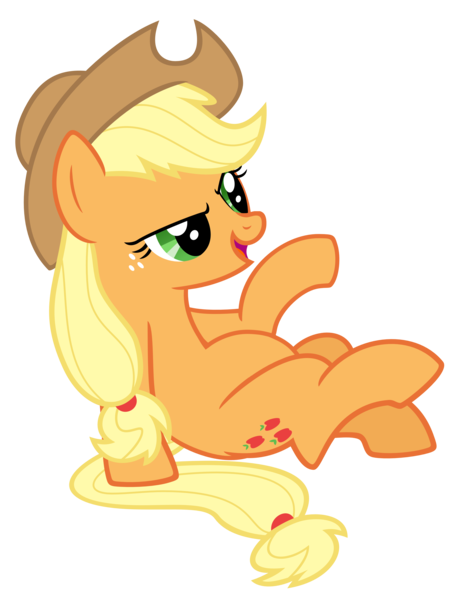 Size: 3000x4000 | Tagged: safe, artist:reginault, derpibooru import, edit, editor:oathcharm, vector edit, applejack, earth pony, pony, fall weather friends, absurd resolution, belly, belly edit, female, image, mare, open mouth, pictures of bellies, png, raised hoof, simple background, sitting, smiling, solo, transparent background, vector