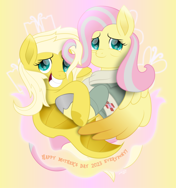 Size: 3189x3411 | Tagged: safe, artist:lincolnbrewsterfan, derpibooru import, fluttershy, oc, oc:psychoshy, bat pony, hybrid, pegasus, pony, fallout equestria, fallout equestria: project horizons, .svg available, 2023, about to cry, age progression, alternate universe, badge, bags under eyes, bashful, bat ponified, bat pony oc, bat pony pegasus, bat wings, blonde mane, blonde tail, clothes, cross, cutie mark, daughter, duo, duo female, fallout equestria oc, fanfic art, female, fluttershy's cutie mark, gradient background, gray mane, grey hair, grin, happy, high res, holding hooves, holiday, hoof heart, hug, hybrid oc, image, inkscape, looking at you, mare, messy hair, messy mane, messy tail, ministry of peace, mother, mother and child, mother and daughter, mother's day, movie accurate, no base, offspring, older, older fluttershy, one wing out, parent:fluttershy, pegasus oc, pink mane, pink tail, png, race swap, reunion, ribbon, scarf, shoes, smiling, smiling at you, tail, teal eyes, this will end in tears, this will end in tears of joy, turquoise eyes, underhoof, uniform, upside-down hoof heart, vector, wholesome, winghug, wings