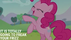 Size: 2000x1125 | Tagged: safe, derpibooru import, edit, edited screencap, editor:quoterific, screencap, pinkie pie, the mane attraction, image, png, solo