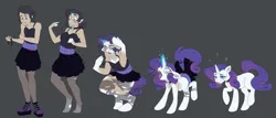 Size: 4967x2130 | Tagged: suggestive, artist:atcpony, derpibooru import, rarity, human, pony, unicorn, ahegao, blushing, choker, clothes, crossdressing, dress, female, floppy ears, glow, glowing eyes, glowing horn, gray background, high res, horn, human to pony, hypnosis, image, lipstick, male, male to female, missing cutie mark, open mouth, pantyhose, png, question mark, ripped pantyhose, ripping clothes, rule 63, simple background, sleeveless, sleeveless dress, swirly eyes, tongue out, torn clothes, transformation, transformation sequence, transgender transformation, wardrobe malfunction