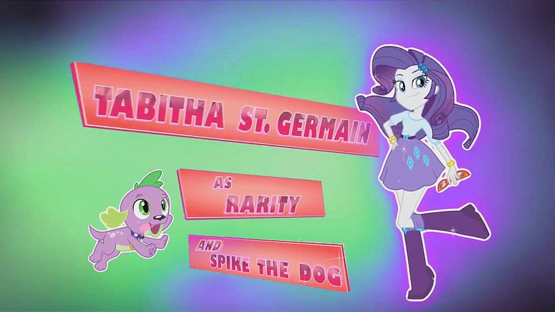 Size: 1280x720 | Tagged: safe, derpibooru import, edit, edited screencap, editor:incredibubbleirishguy, screencap, rarity, spike, spike the regular dog, dog, equestria girls, my little pony: pony life, alternate, alternate scenario, female, g4.5 to equestria girls, generation leap, image, male, opening credits, png, puppy, spike the dog, tabitha st. germain