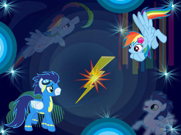 Size: 600x450 | Tagged: safe, artist:loobie1998, derpibooru import, rainbow dash, soarin', pegasus, pony, female, image, jpeg, male, mare, shipping, soarindash, stallion, straight, wallpaper