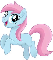 Size: 582x662 | Tagged: safe, artist:tankman, derpibooru import, oc, oc:water lilly, unofficial characters only, earth pony, pony, my little pony: the movie, blue eyes, female, happy, image, jumping, looking up, mare, missing cutie mark, mlp movie pony maker, open mouth, pink mane, pink tail, png, tail