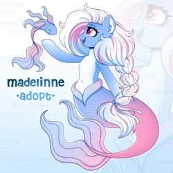 Size: 4000x4000 | Tagged: safe, artist:madelinne, derpibooru import, oc, unofficial characters only, fish, merpony, pony, adoptable, adoptable open, adoption, blue background, bubble, crepuscular rays, cute, eyes closed, female, fins, fish tail, flowing mane, flowing tail, freckles, happy, image, looking at each other, looking at someone, mare, mermaid tail, mermay, ocean, open mouth, open smile, pink eyes, png, simple background, smiling, smiling at each other, solo, sunlight, swimming, tail, teeth, underwater, water