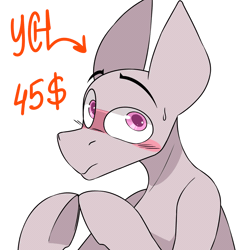 Size: 2560x2560 | Tagged: safe, artist:difis, derpibooru import, oc, pony, animated, auction, auction open, big eyes, blushing, commission, gif, halfbody, image, shy, ych animation, ych sketch, your character here