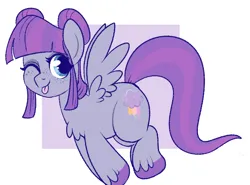 Size: 710x526 | Tagged: safe, artist:lulubell, derpibooru import, oc, oc:serene skies, unofficial characters only, pegasus, pony, :p, female, filly, foal, image, magical lesbian spawn, offspring, parent:princess luna, parent:twilight sparkle, parents:twiluna, png, tongue out