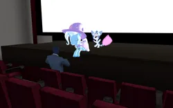 Size: 1920x1200 | Tagged: safe, artist:puzzlshield2, derpibooru import, periwinkle, trixie, pony, magic duel, 3d, blue's clues, cape, cinema, clothes, crossover, ibispaint x, image, magic show, mmd, nickelodeon, png, spy, team fortress 2