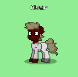 Size: 832x829 | Tagged: safe, derpibooru import, oc, oc:alveir, unofficial characters only, earth pony, earth pony oc, hospital scrubs, image, jpeg, pinpoint eyes, ptsd, shellshocked