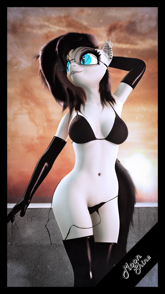 Size: 2160x3840 | Tagged: suggestive, artist:moonshine, artist:xenia-amata, derpibooru import, oc, oc:moonshine, unofficial characters only, anthro, bat pony, 3d, 4k, arm behind head, armpits, beautiful, beautisexy, belly button, bikini, black coiffure, blue eyes, breasts, choker, clothes, ear piercing, evening gloves, eyeshadow, female, gloves, heart, high res, image, latex, latex gloves, latex socks, long gloves, looking at you, makeup, nudity, open mouth, piercing, png, scarf, sexy, slut, socks, solo, solo female, source filmmaker, swimsuit, tail, thigh highs, tongue out, vaginal secretions, vulva, wardrobe malfunction