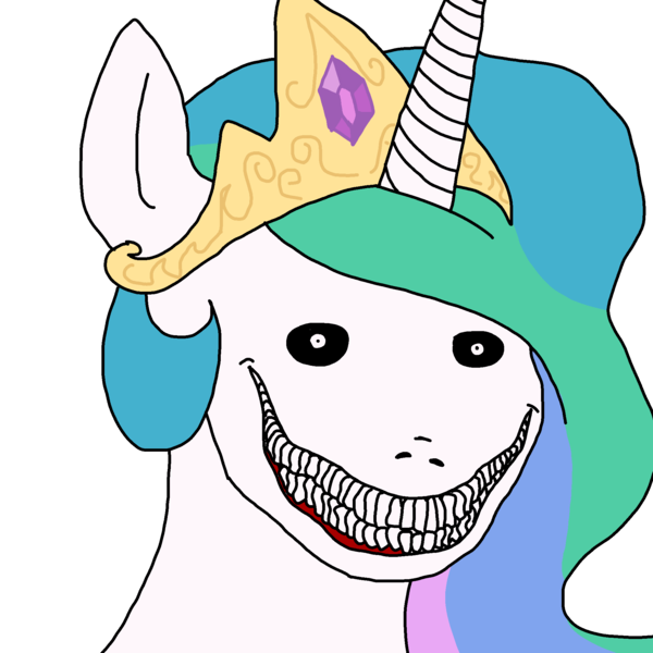 Size: 2000x2000 | Tagged: safe, derpibooru import, princess celestia, alicorn, image, meme, nightmare face, nightmare fuel, png, psycho wojak, solo, wojak