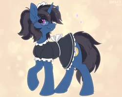 Size: 2500x2000 | Tagged: safe, artist:trickate, derpibooru import, oc, oc:hbg, unofficial characters only, pony, unicorn, clothes, image, maid, png