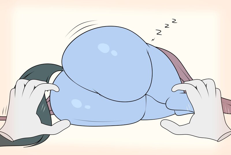 Size: 2048x1380 | Tagged: suggestive, artist:blitzyflair, derpibooru import, oc, oc:blitzy flair, pony, unicorn, butt, disembodied hand, fat, fat ass, female, hand, huge butt, image, jpeg, large butt, mare, offscreen character, onomatopoeia, pov, sound effects, zzz