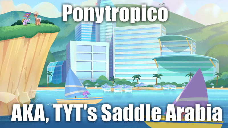 Size: 1280x720 | Tagged: safe, derpibooru import, edit, edited screencap, screencap, dazzle feather, earth pony, pegasus, pony, g5, my little pony: tell your tale, spoiler:g5, spoiler:my little pony: tell your tale, spoiler:tyts01e52, caption, image, image macro, png, ponytropico, review, skye silver, text