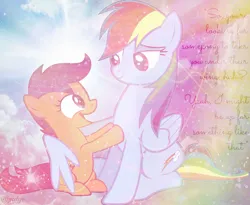 Size: 900x739 | Tagged: safe, artist:patyv, derpibooru import, rainbow dash, scootaloo, pegasus, pony, female, filly, foal, hug, image, jpeg, mare, scootalove, siblings, sisters, wallpaper, winghug, wings