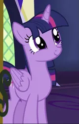 Size: 463x725 | Tagged: safe, derpibooru import, screencap, twilight sparkle, twilight sparkle (alicorn), alicorn, pony, between dark and dawn, cropped, cute, female, happy, image, mare, png, smiling, solo, twiabetes