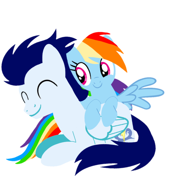 Size: 1099x1099 | Tagged: safe, artist:mlplary6, derpibooru import, rainbow dash, soarin', pegasus, pony, eyes closed, female, image, lying down, male, mare, png, shipping, simple background, smiling, soarindash, stallion, straight, transparent background, vector