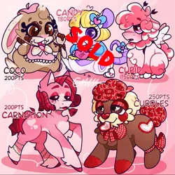 Size: 963x958 | Tagged: safe, artist:xtackyfairyx, derpibooru import, oc, unofficial characters only, earth pony, mouse, pegasus, pony, rabbit, animal, apron, clothes, earth pony oc, flower, flower in mouth, heart, heart eyes, image, mouth hold, pegasus oc, png, rose, rose in mouth, smiling, wingding eyes, wings