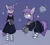 Size: 2015x1829 | Tagged: safe, derpibooru import, maud pie, earth pony, pony, bipedal, black dress, blue background, clothes, collar, dress, ear fluff, eyeshadow, fashion, female, fishnets, front view, goth, gray coat, green eyes, heart padlock, hooves together, image, lock, looking back, looking to the right, looking up, makeup, mare, padlock, png, purple eyeshadow, purple mane, purple tail, rock, side view, sideways glance, simple background, socks, solo, sparkles, standing on two hooves, stockings, striped socks, thigh highs