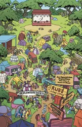 Size: 1038x1606 | Tagged: safe, artist:pineapplestogo, derpibooru import, idw, official, izzy moonbow, g5, spoiler:comic, spoiler:g5comic, bridlewoodstock, image, jpeg, official comic, tent, van