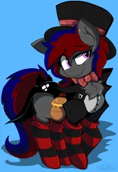 Size: 608x887 | Tagged: safe, artist:malachimoet, derpibooru import, oc, oc:velvet soulstone, unofficial characters only, earth pony, pony, bowtie, clothes, earth pony oc, fancy, hat, image, male, png, self insert, socks, solo, suit, top hat
