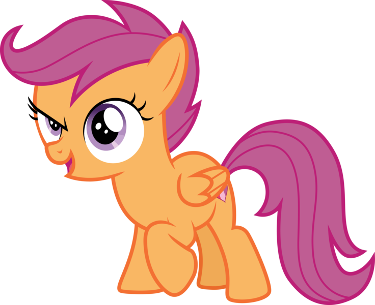 Size: 3680x3000 | Tagged: safe, artist:cloudy glow, derpibooru import, scootaloo, pegasus, pony, the last crusade, .ai available, female, filly, foal, folded wings, image, open mouth, png, simple background, solo, transparent background, vector, wings