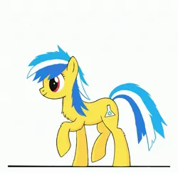 Size: 3147x3092 | Tagged: safe, artist:naweixiya, derpibooru import, oc, oc:sunrise starwave, unofficial characters only, earth pony, pony, female, image, jpeg, messy mane, red eyes, simple background, solo, standing, white background, yellow skin